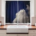 thumbnail image 2 of Ambesonne Cloud Kitchen Curtains, Nocturnal Theme Night Sky, 55"x39", Night Blue Off White, 2 of 3