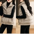 thumbnail image 5 of CYRBOKO Women's Quilted Puffer Vests, Lightweight Sleeveless Thermal Full Zip Winter Clothing Khaki Size XL, 5 of 9