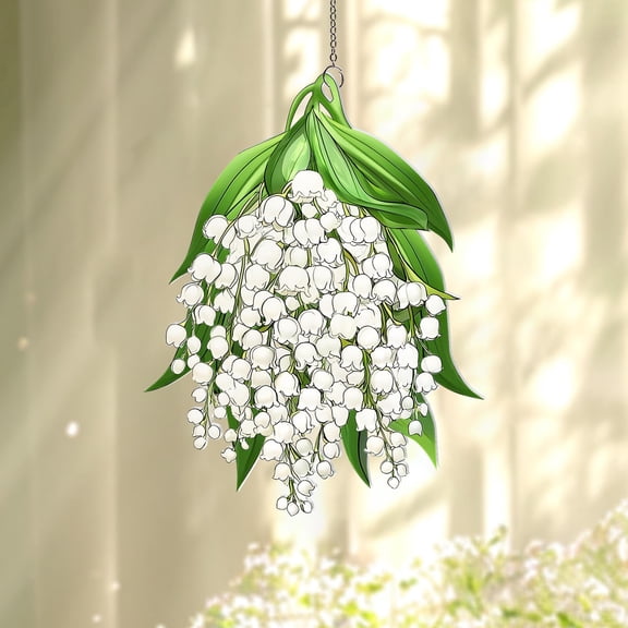 Lily of the Valley Acrylic Suncatcher: May Birth Flower Window Decor