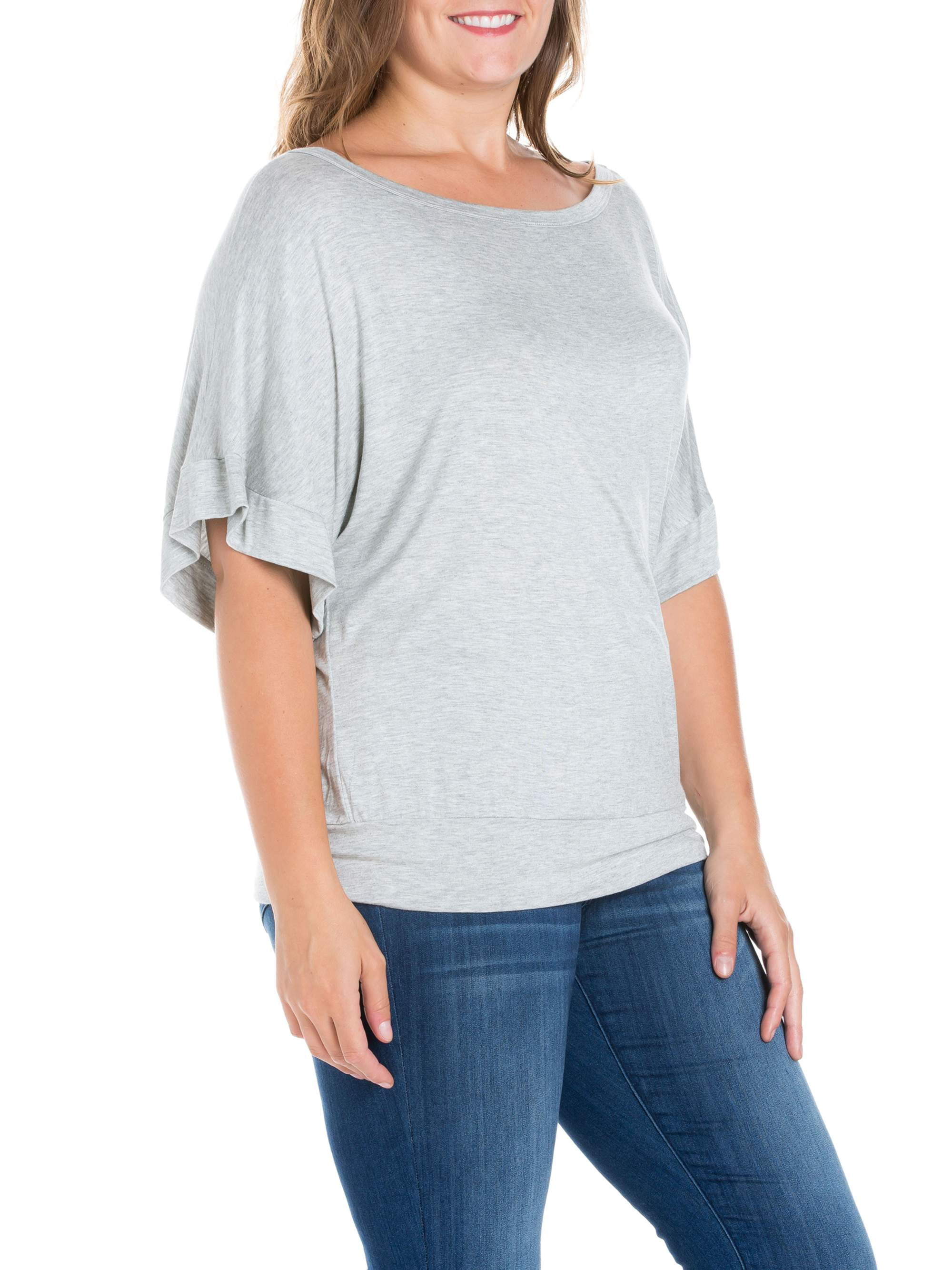 Women's Plus Size Short Sleeve Loose Fitting Dolman Top