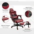 thumbnail image 6 of Vinsetto Racing Gaming Chair Diamond PU Leather Office Gamer Chair High Back Swivel Recliner with Footrest, Lumbar Support, Adjustable Height, Red, 6 of 9