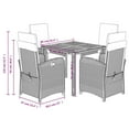 thumbnail image 4 of vidaXL 5 Piece Garden Dining Set with Cushions Grey Poly Rattan, 4 of 5