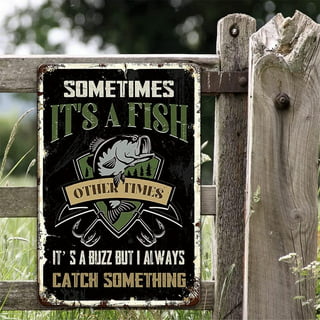 Fishing Tin Sign Fishing Metal Signs For Man Cave Fishing Wall Decor For  Boys Room Hunting Room Decor I'd Rather Be Fishing Sign 8x12 Inch :  : Home