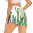 thumbnail image 2 of Uemuo Cartoon Cactus Pattern Women's Athletic Shorts High Waisted Running Shorts with Liner Pockets Gym Elastic Workout Shorts-XX-Large, 2 of 9