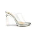 thumbnail image 3 of Unique Bargains Women's Clear Platform Block Heeled Slides Sandals, 3 of 7