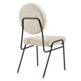 thumbnail image 4 of Side Dining Chair, Beige Black, Fabric, Mid Century Kitchen Cafe Bistro Hospitality Restaurant, Modern Contemporary HB34613, 4 of 9