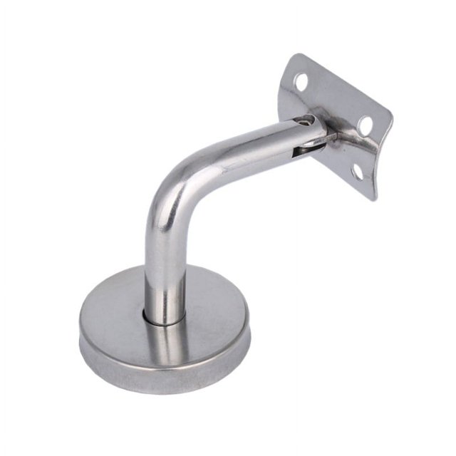 Juego de 2 soportes para pasamanos de acero inoxidable pulido para montaje en pared