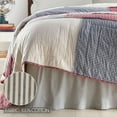 thumbnail image 2 of VHC Brands Hatteras Seersucker Ticking Striped Cotton Americana Split Corners Gathered King Bed Skirt, 78x80x16, Denim Blue, 2 of 6