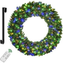 HOYECHI 48-inch Lighted Christmas Outdoor Wreath Holiday Decor