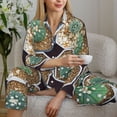 thumbnail image 6 of KLL Cactus Garden Print Women's Long Sleeve Pajamas with Pants Sleepwear Loungewear 2 Set-XX-Large, 6 of 8