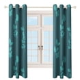 thumbnail image 4 of Teal Floral Pattern Luxury Window Curtains Blinds for Living Room Kids Bedroom Bathroom Kicthen Door Home Decor 2 Panels, 4 of 6