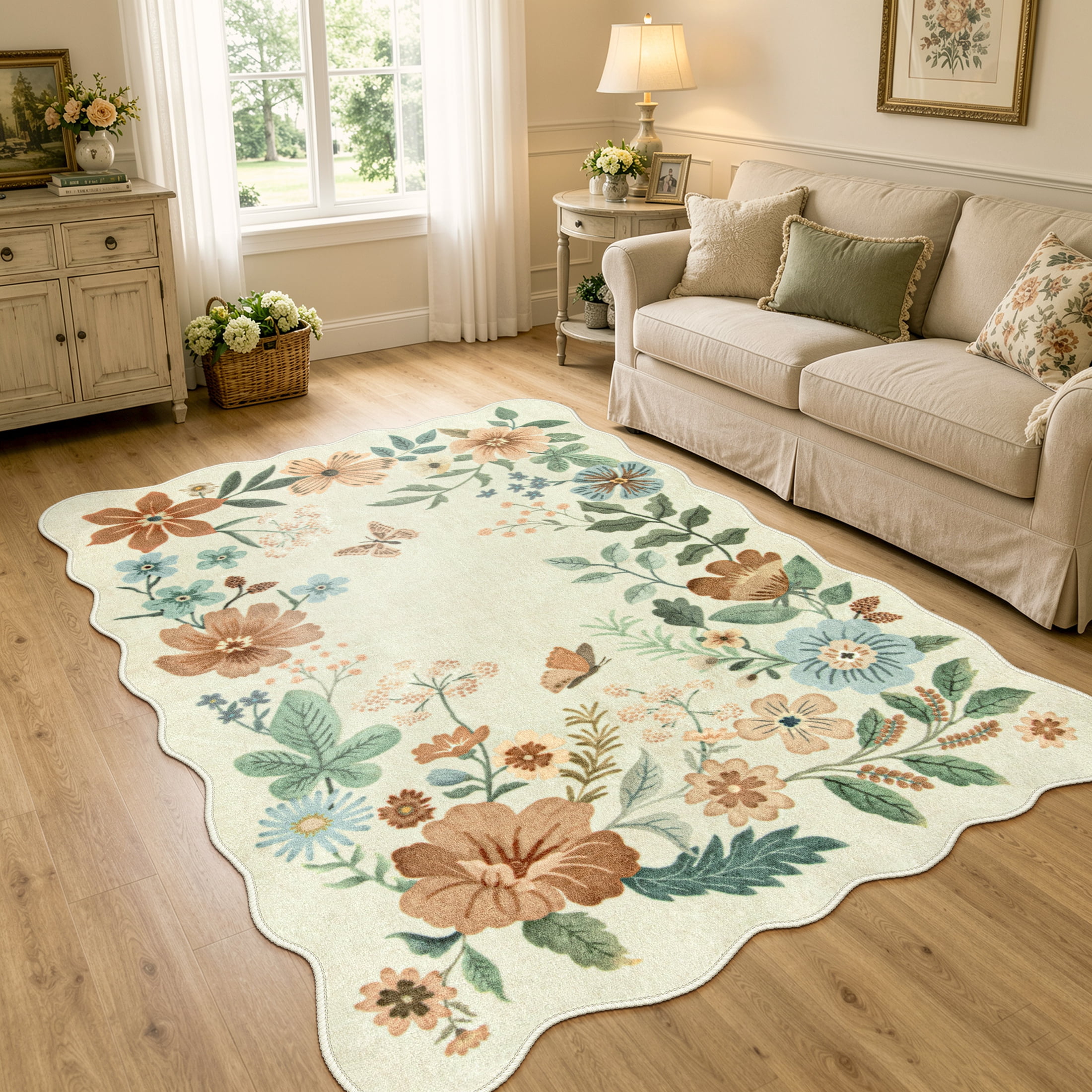 Free Shipping! Mainstays Abstract Neutral Rug 5x7, Indoor Area Rug