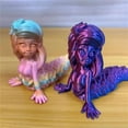 thumbnail image 2 of Plastic 3D Printed Mermaid Figurine Multi-jointed Movable Animal Simulation Model 6 Colors Mermaid Desktop Ornaments Home Decor, 2 of 7