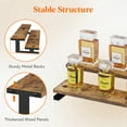 thumbnail image 6 of Lifewit 2-Tier Wooden Dispaly Riser with Metal Stand, 13.9 Inch Step Cologne Stand, Perfume Organizer, Display Shelf for Fragrance, Skincare, Figurine, Spice, Tabletop, Cabinet, 1 Set, Rustic Brown, 6 of 10