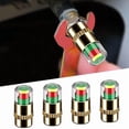 thumbnail image 3 of COM1950s Tire Pressure Monitor Caps, 4 Pack Gold Color Visual Alert Tire Valve Stem Caps, Easy-to-Read Tire Pressure Gauge Caps for Car, Truck, Stainless Steel, 3 of 4