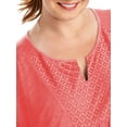 thumbnail image 4 of JMS by Hanes Women's Plus Size Slub Crochet Bib Tunic, 4 of 6