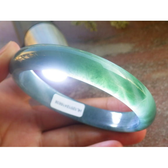 Icy Blue Water Green Natural A JADE Jadeite Bangle Bracelet 59 mm 692468 TN