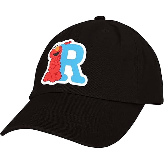 Sesame Street Elmo & Abby Kids Toddler Cap with Initial, Toddler Boys Hat, Youth Girl Baseball Cap, Cute Toddler Baseball Cap
