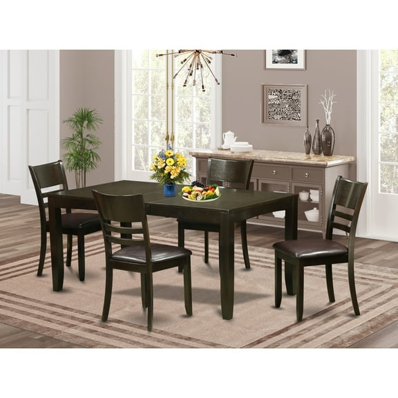 Gothic Dining Set - Table & Chairs - Grandeur Rectangle Table with Leaf - Elegant Dining Room Furniture