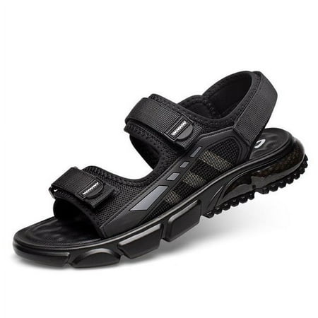 

FAIZE Outdoor Open Toe Sandals for Men Summer Walking Trekking Hiking Beach Sandals Mesh Upper Latex Air Cushion Sole Sandals