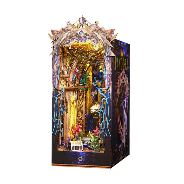 Decoración de inserción de estantería (fácil de montar), kits de casa de muñecas en miniatura para colección, regalos creativos para adolescentes y