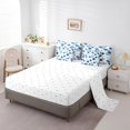 thumbnail image 3 of YST Geometry Hexagon 7pcs Bedding Set, Navy Blue Abstract Tie Dye Comforter, Full Size Microfiber, 3 of 4