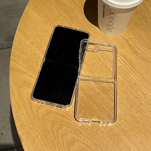 Dteck Case for Samsung Galaxy Z Flip 6 5G,Shockproof Rubber Hybrid PC Clear Slim Phone Acrylic Case Transparent Cover for Galaxy Z Flip 6