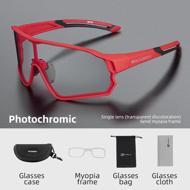 ROCKBROS Gafas Fotocromáticas para Ciclismo, Lentes Deportivas, Ultraligeras, Equipo de Seguridad, MTB, Deporte en Carretera, Protección UV400
