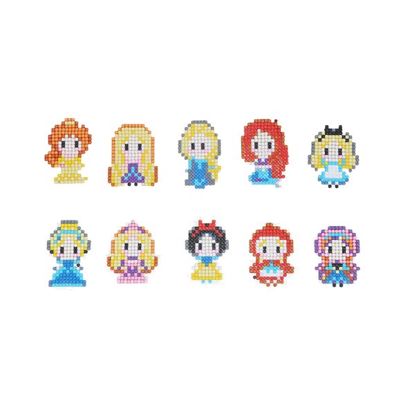 5D DIY Diamond Painting Cute Cartoon Princess Diamond Painting Kits 10 PCS for Kids and,As shown,7*8cm