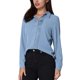 thumbnail image 4 of CAMISA DE TRABAJO DE MUJER CHIC INSPIRE DE MANGA LARGA CON PLIEGUES Y BOTONES TAMAÑO 2XL AZUL POLVO, 4 of 6