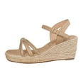 thumbnail image 5 of Pandaie Comfortable Wedge Sandals for Women 2026 Vacation Ankle Strap Strappy Espadrille Casual Open Toe Platform Summer Shoes Brown 7.5, 5 of 6