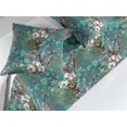 thumbnail image 2 of Floral Bed Runner Set, Repetitive Nature Inspired Digital Drawn Cotton Flower Sketch Pattern, Decorative Bedding Scarf & 2 Pillow Shams for Hotels Homes, Queen, Ceil Blue and Fern Green, by Ambesonne, 2 of 3