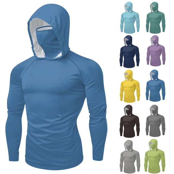 AnuYalue Big and Tall Sun Shirts for Men Women Long Sleeve Sun Protection Hooded Shirt Lightweight UPF 50 Hoodie