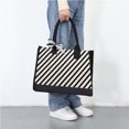 thumbnail image 4 of Bolsa de hombro de moda Hit Color Mujeres de compras (Patrón de rayas oblicuas) Ehuebsd Para Estrenar, 4 of 7