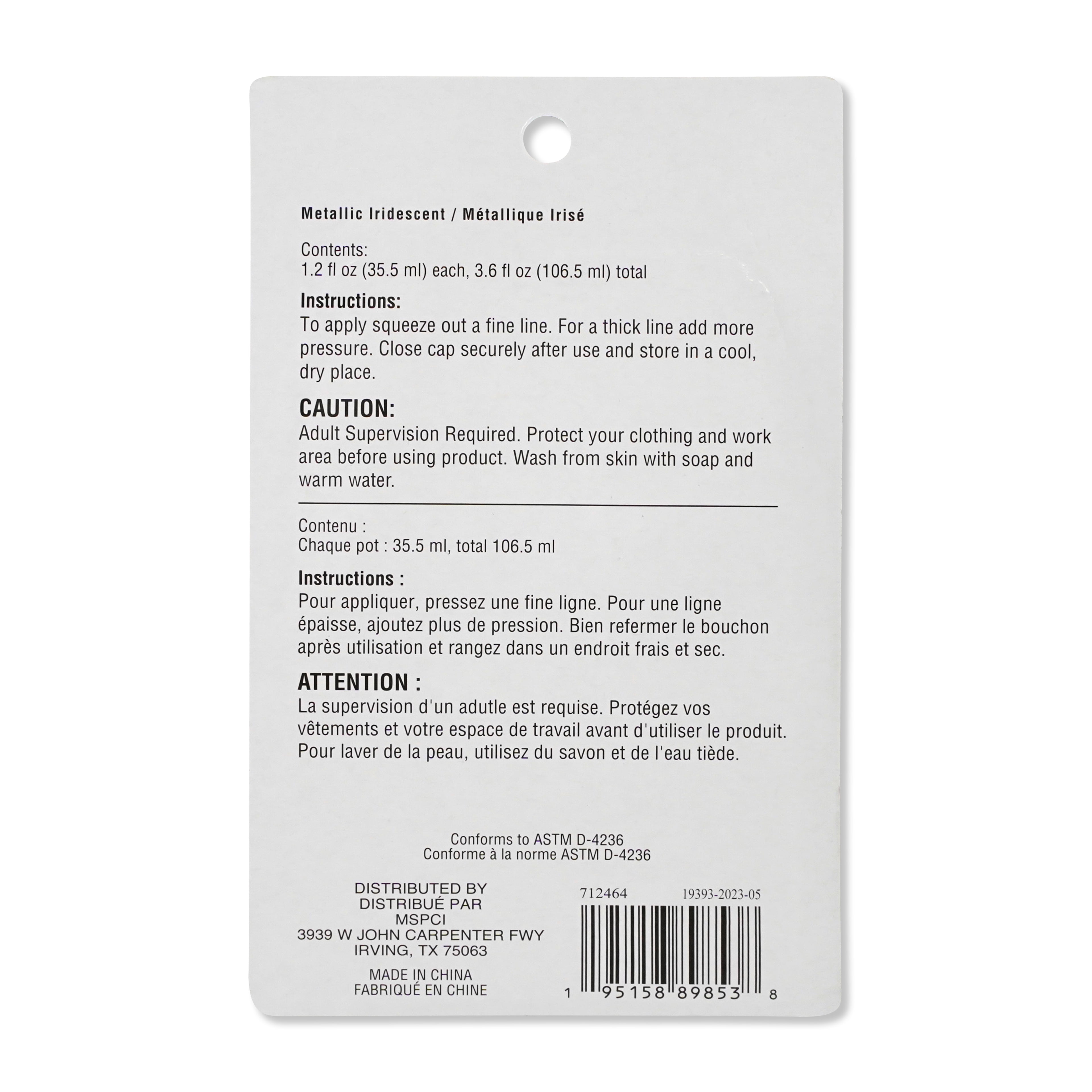 Metallic Glitter Glue by Recollections – Assorted Color Acid-Free Glitter Glue with Fine Tip for Crafts & Paper Projects - 1.2 fl. oz. Bottles - 12 Pack