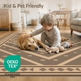 thumbnail image 4 of ODIKA 4'x6' Brown Beige Geometric Diamond Design Washable Area Rug Modern Symmetrical Pattern with Borders for Home Office, Under Desk, Non-Slip Chair-Friendly, Flatwoven, 4 of 7