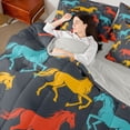 thumbnail image 4 of Castle Fairy Galloping Horse Bedding Comforter Set,Red Blue Yellow Full Bedding Set, 4 of 8