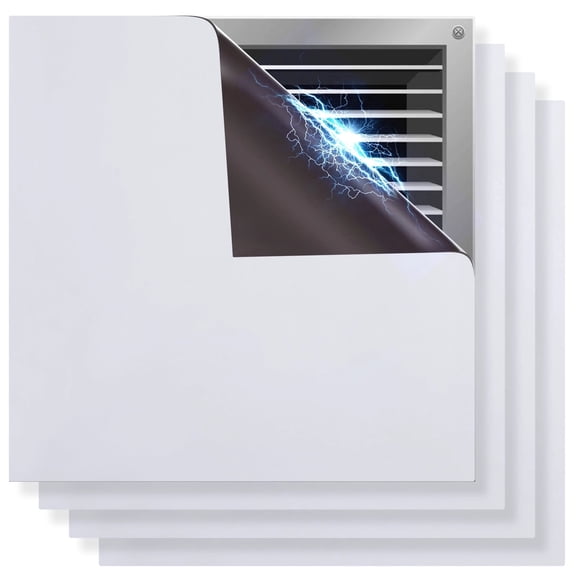 4 Pcs Square Magnetic Vent Covers, 12x12" Magnetic Cover for Temperature Control & Noise Reduction, Flexible Vent Blockers for Ceiling, Floor, Register, Heater, HVAC Vents