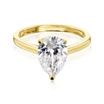 Kobelli 14k Gold Pauline Pear Solitaire Ring GH/VS