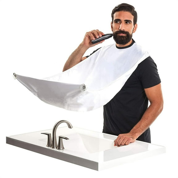 Dsseng Beard Bib Apron, Beard Hair Clippings Catcher for Shaving and Trimming, Men's Shaving Beard Catcher, Non-Stick Beard Shave Cape, with 2 Strong Suction Cups, Grooming Gifts for Men