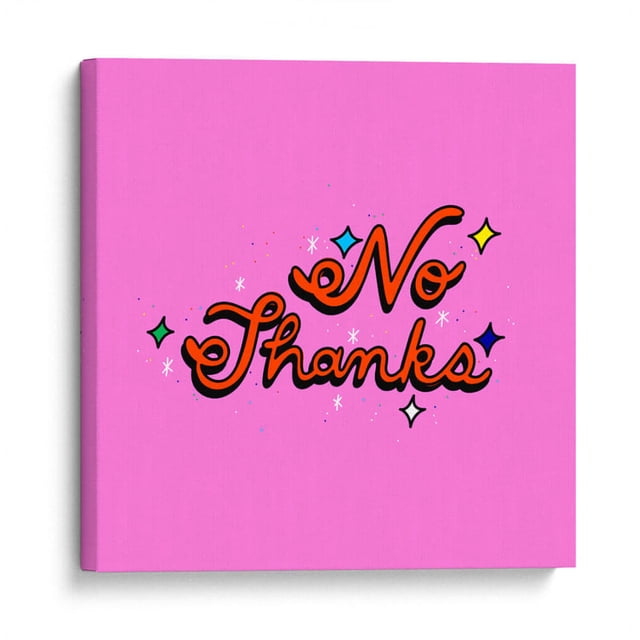 Cuadro decorativo - No Thanks, Marcela Illustrates 80x80 Canvas Lab Frases, Ilustraciones,