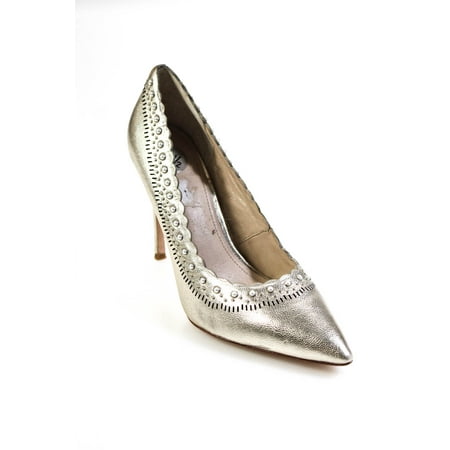 

Pre-owned|PLV Womens Metallic Pointed Toe High Heel Pumps Gold Size 6.5