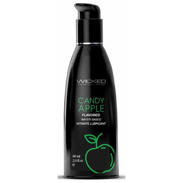 Wicked Aqua Flavored Water Based Personal Lubricant, Candy Apple, 2 oz