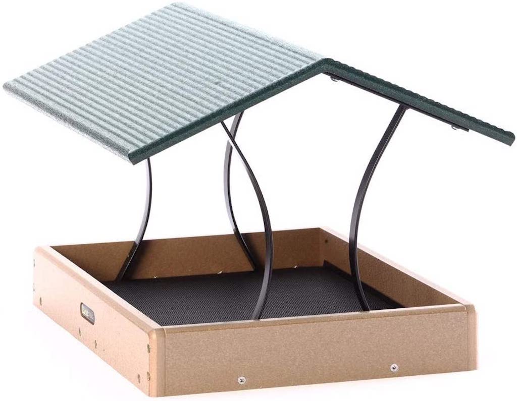 Birds Choice Green and Beige Fly-Thru Platform Bird Feeder
