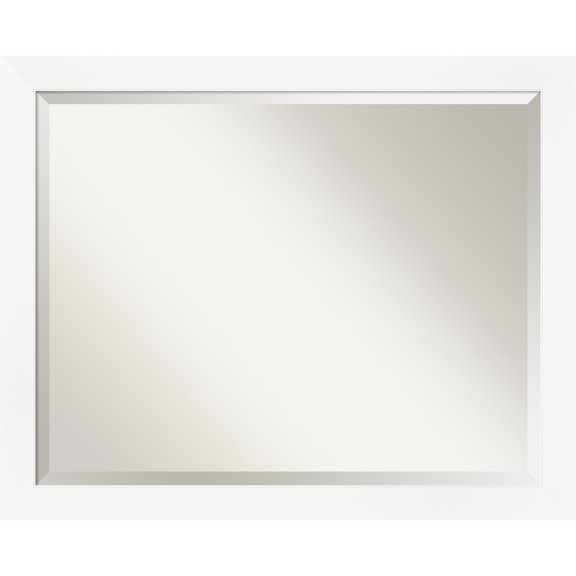 Cabinet White Narrow Beveled Wood Bathroom Wall Mirror