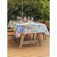 thumbnail image 2 of Easter Bunny Tail Outdoor Tablecloth - 52x70 Inch Rectangle Dining Table Cover, Colorful Easter Eggs Teal Wooden Leaves Waterproof Outdoor Table Cloth with Umbrella Hole & Zipper for Picnic/Patio, 2 of 7