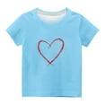 thumbnail image 4 of Tdoqot Little Girls Cute T Shirts- Cotton Print Soft Casual Short Sleeve Kids Summer Tops Sky Blue Size 5T, 4 of 4