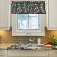 thumbnail image 2 of Yayeee Kitchen Valance Rod Pocket 54" x 18" Living Room Window Curtain, Green Christmas Candy Canes, 2 of 6