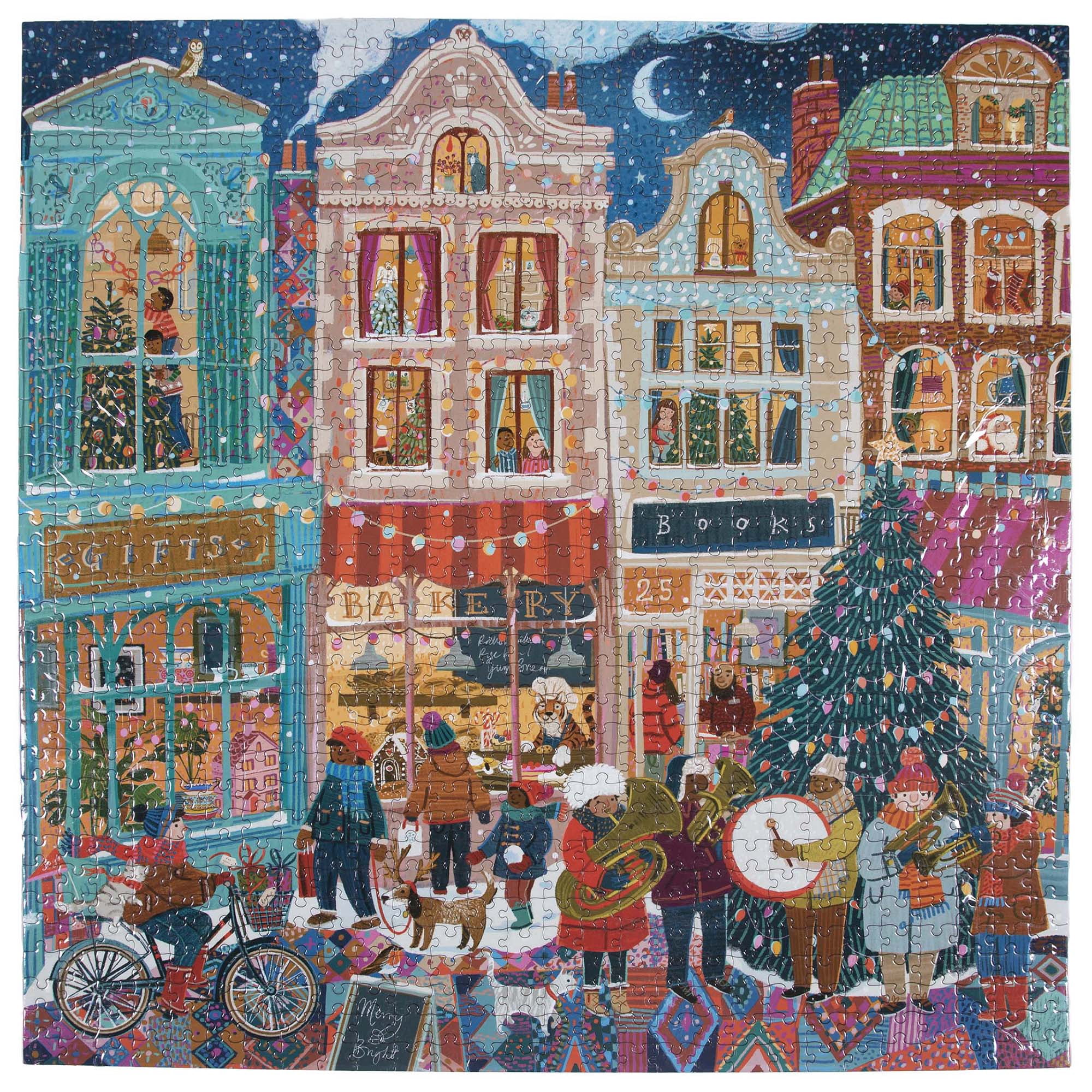 eeBoo Piece and Love A Happy Holiday 1000 Piece Square Adult Jigsaw Puzzle/ ages 14+