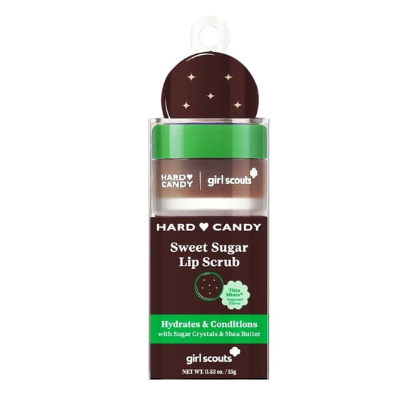 Hard Candy Girl Scouts Hydrating Sugar Lip Scrub with Shea Butter & Real Sugar Crystals, Girl Scout Thin Mints™ Flavor